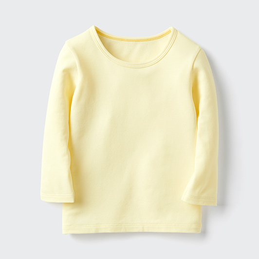 BABIES TODDLER HEATTECH Cotton Crew Neck T-Shirt Long Sleeve