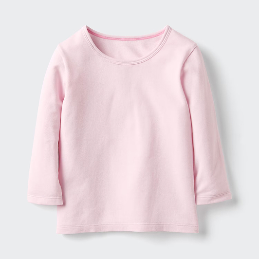 BABIES TODDLER HEATTECH Cotton Crew Neck T-Shirt Long Sleeve