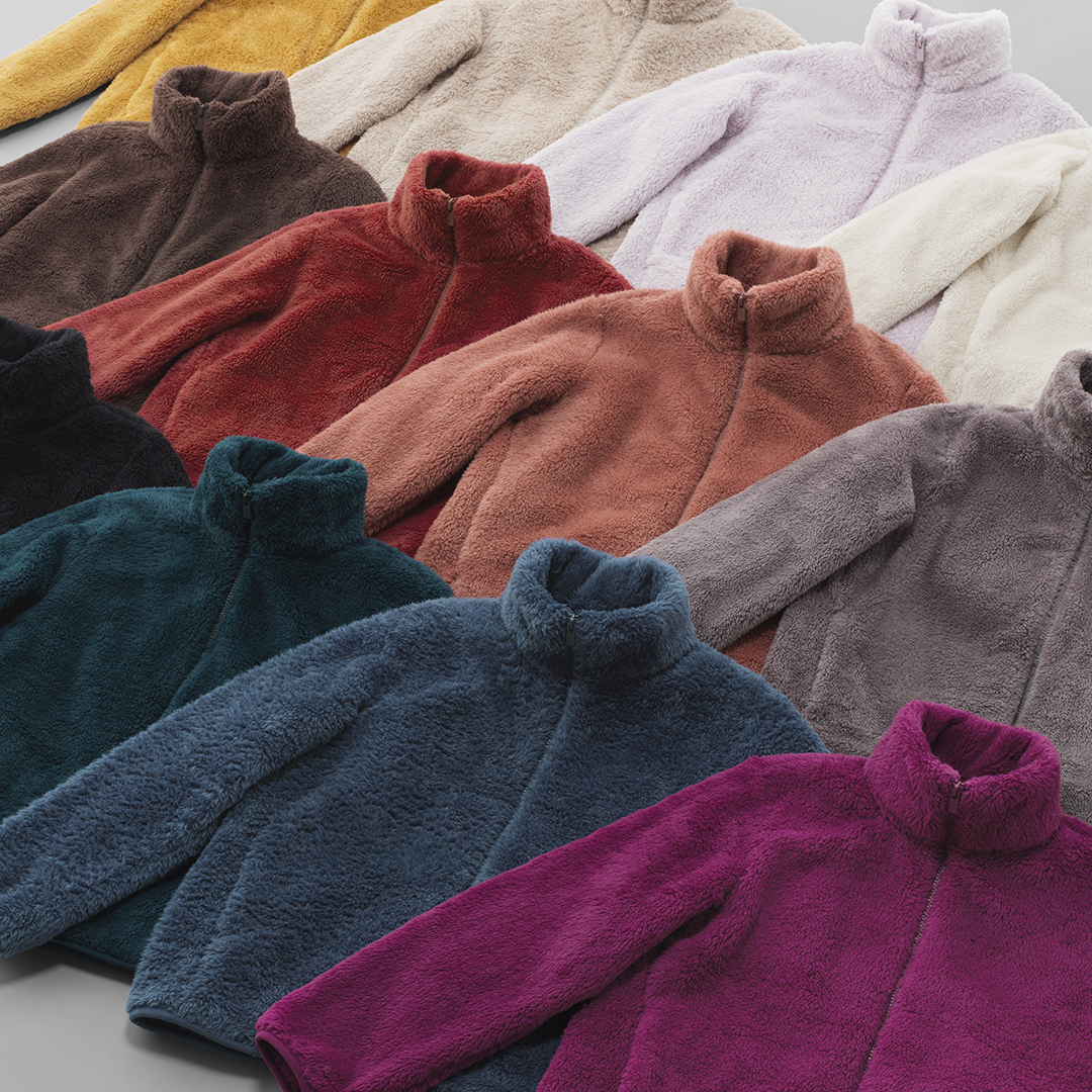 KIDS FLUFFY YARN FLEECE FULLZIP JACKET UNIQLO VN #45 KIDS FLUFFY YARN FLEECE FULLZIP JACKET UNIQLO VN