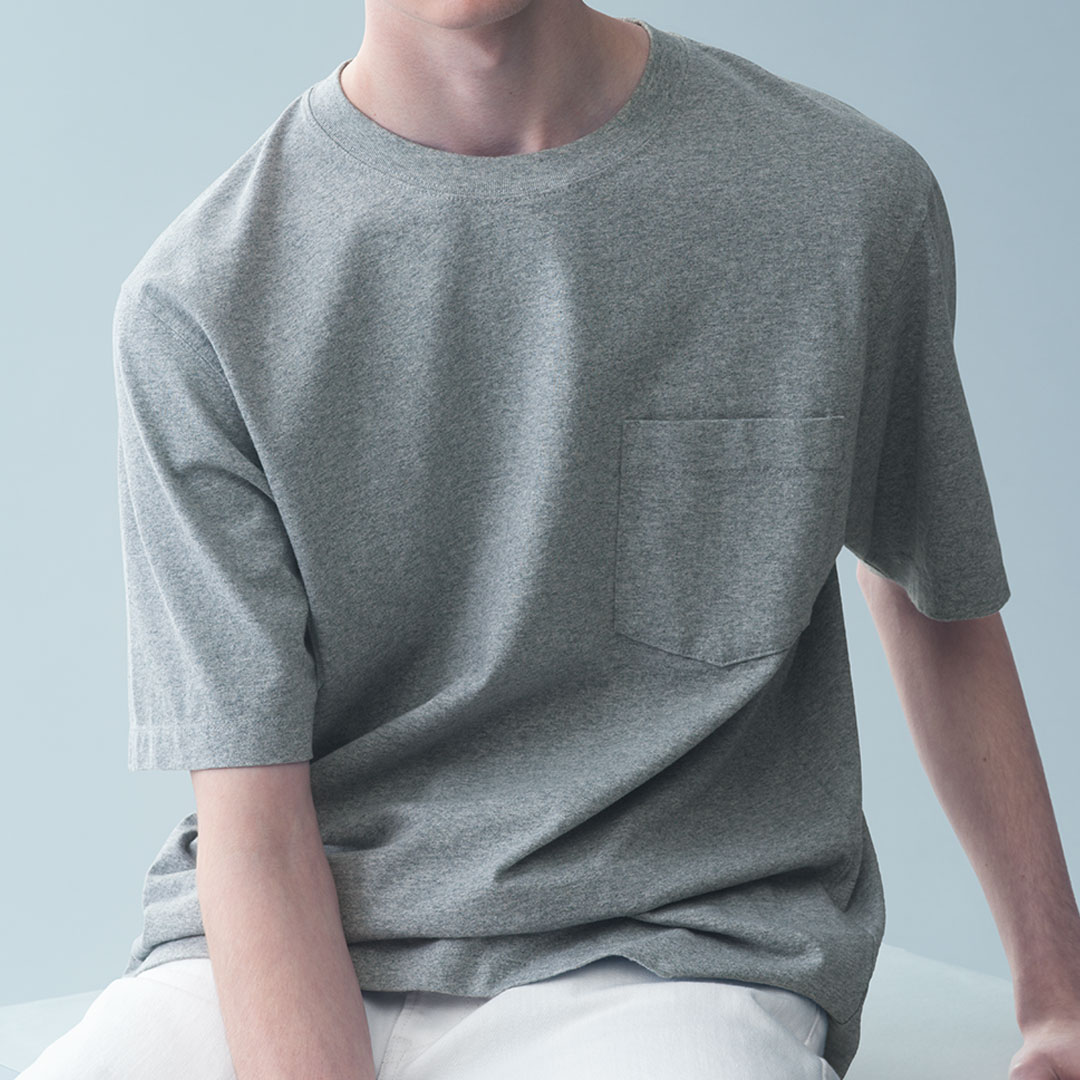 Uniqlo Mens T-Shirts & Tops  Men Oversized Pocket Crew Neck Half Sleeved  T-Shirt Gray > Iniziative Immobiliari