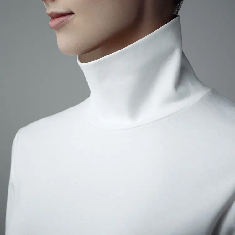 Camiseta Algodón Elástica Cuello Alto