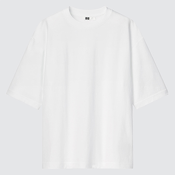 MEN エアリズムコットンオーバーサイズTシャツ(5分袖)