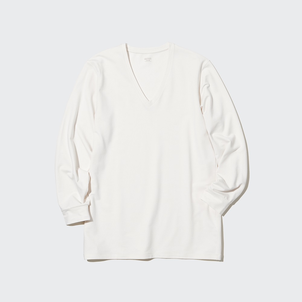 ヒートテックコットンVネックT(極暖・9分袖)