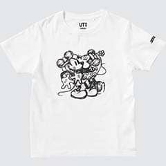 KIDS モノクローム ミッキーマウス アート バイ ジョシュア・ヴィーダス UT グラフィックTシャツ（半袖）