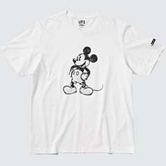 モノクローム ミッキーマウス アート バイ ジョシュア・ヴィーダス UT グラフィックTシャツ（半袖・レギュラーフィット）
