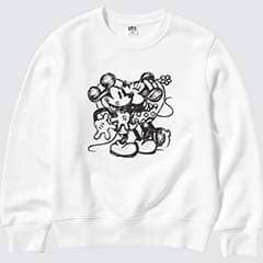 KIDS モノクローム ミッキーマウス アート バイ ジョシュア・ヴィーダス スウェットシャツ（長袖）