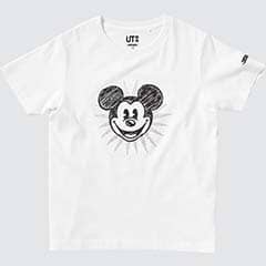 KIDS モノクローム ミッキーマウス アート バイ ジョシュア・ヴィーダス UT グラフィックTシャツ（半袖）