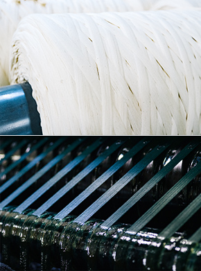 We dye only the outer circumference of the yarn and keep the center core pure white