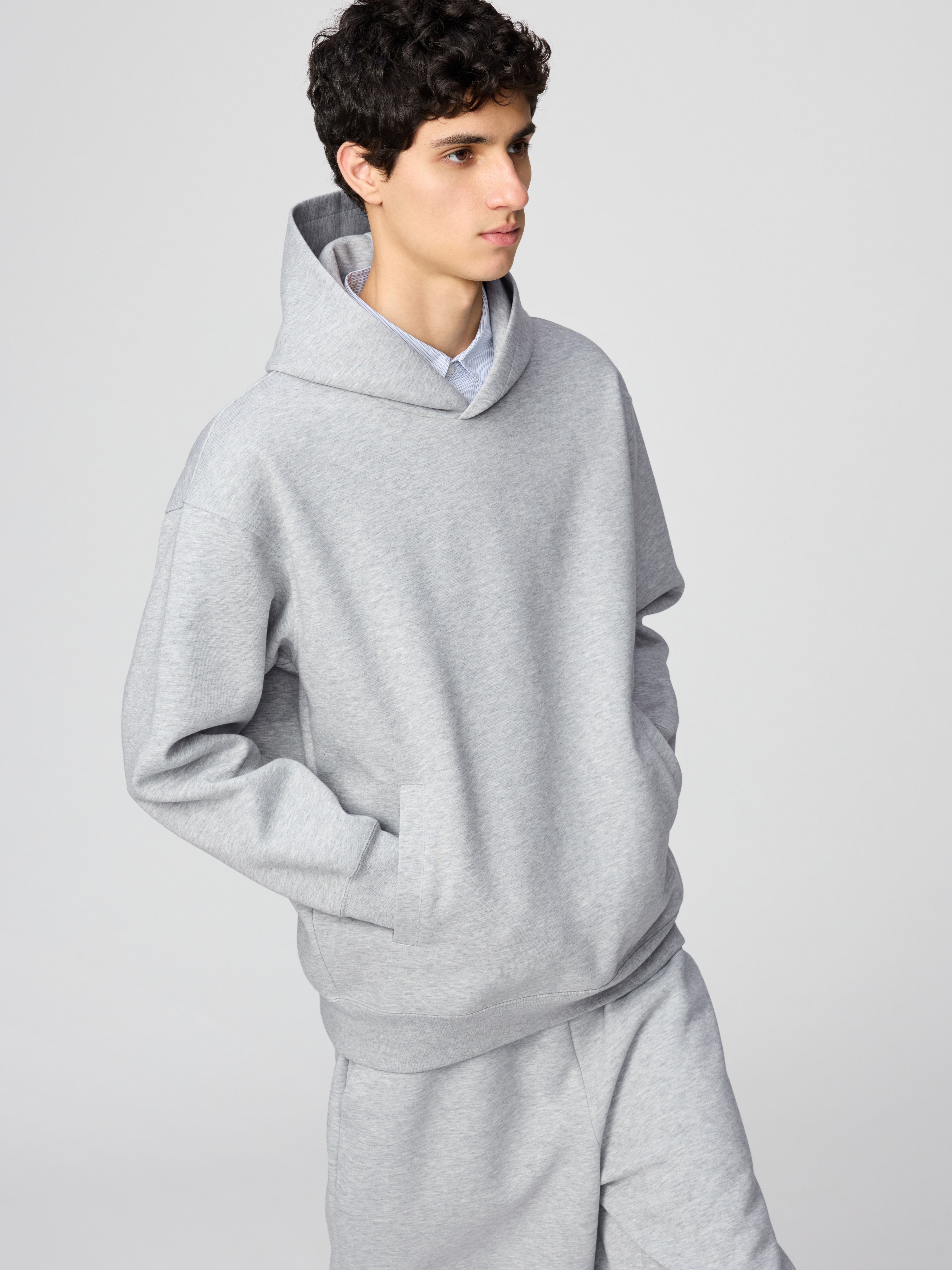 寬版休閒連帽上衣(長袖) (UNIQLO : C)