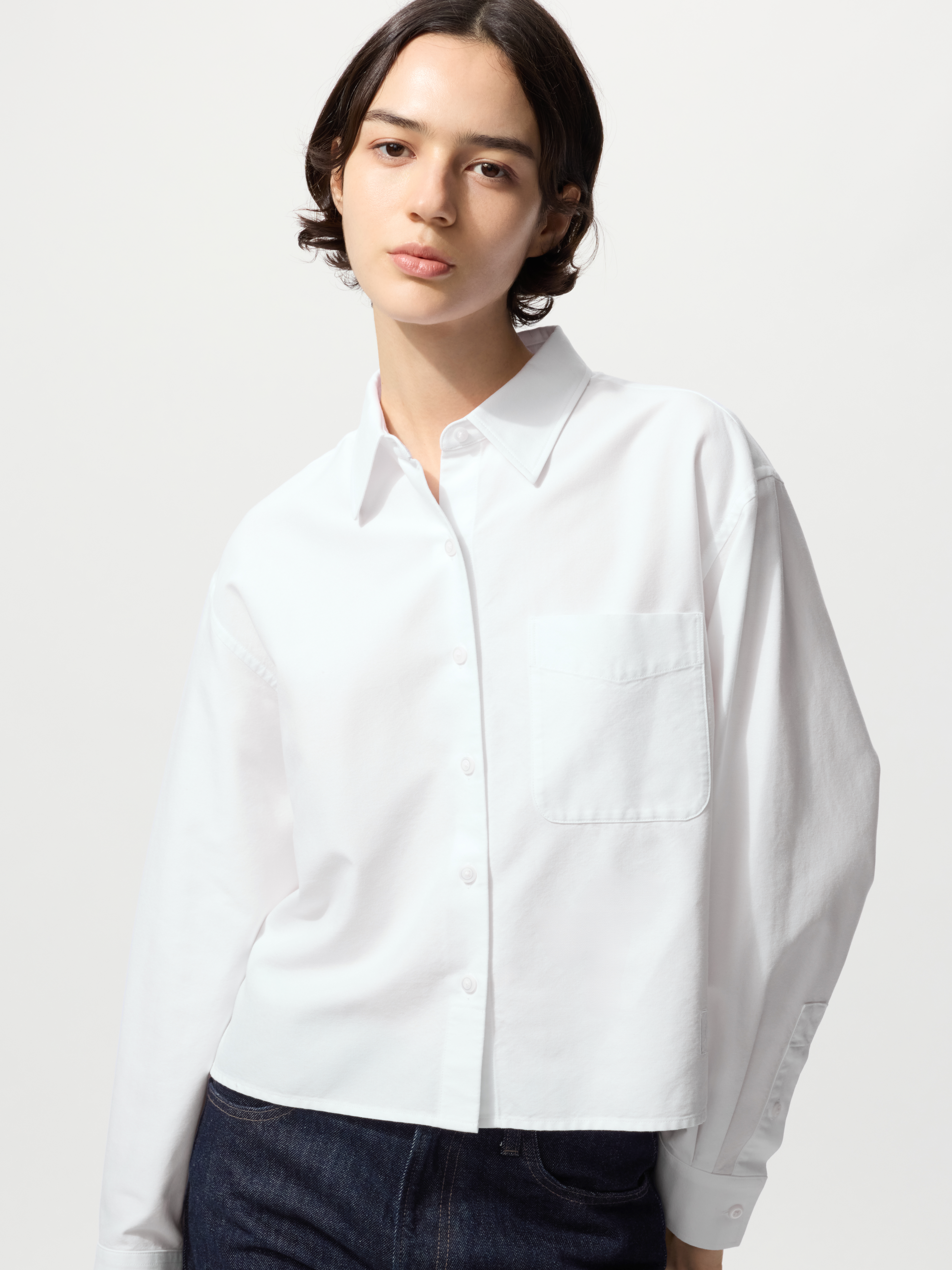 女裝 牛津寬版襯衫(長袖) (UNIQLO and JW ANDERSON)