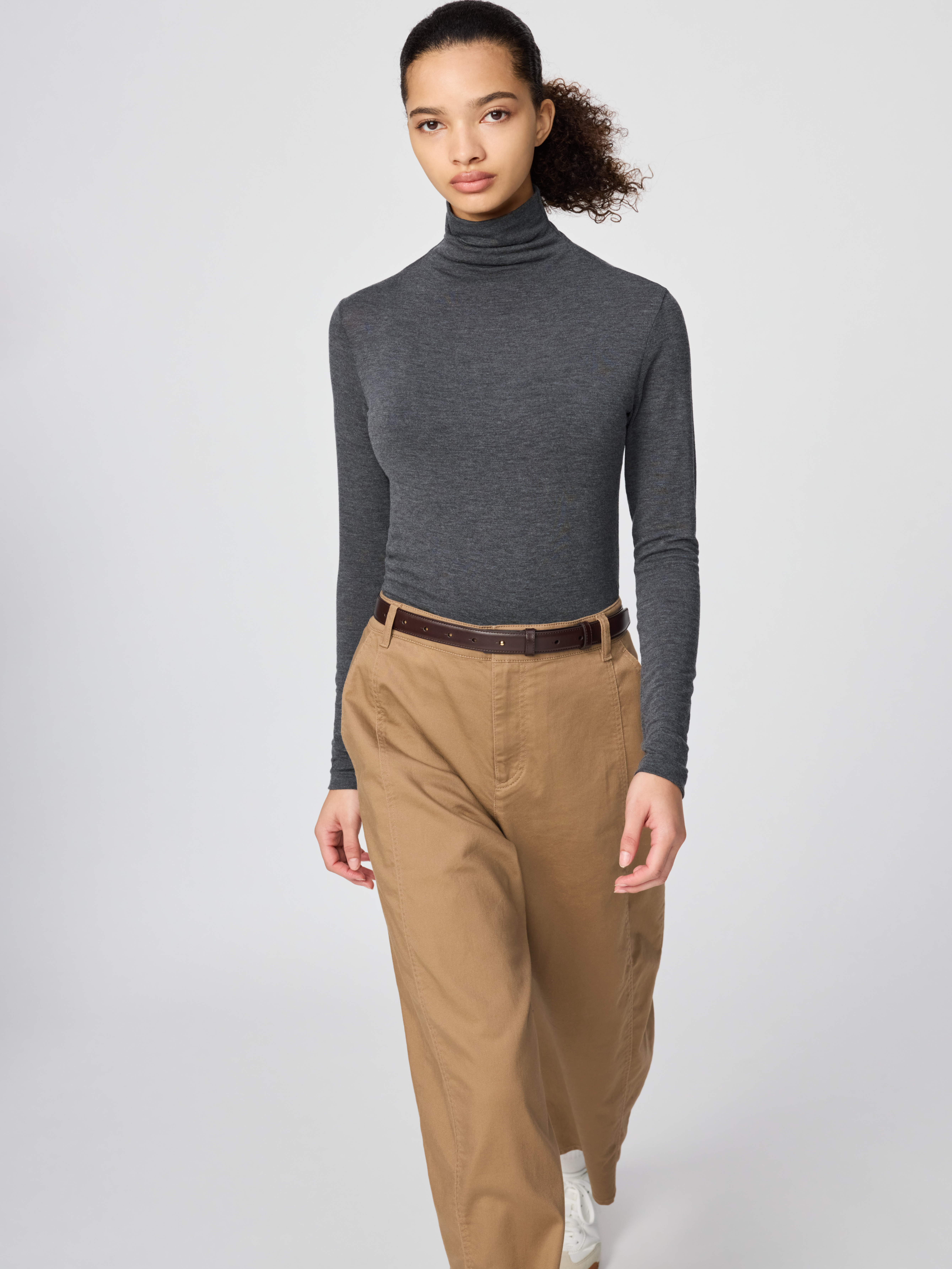 女裝 HEATTECH極暖 喀什米爾混紡高領T恤(長袖) (UNIQLO : C)
