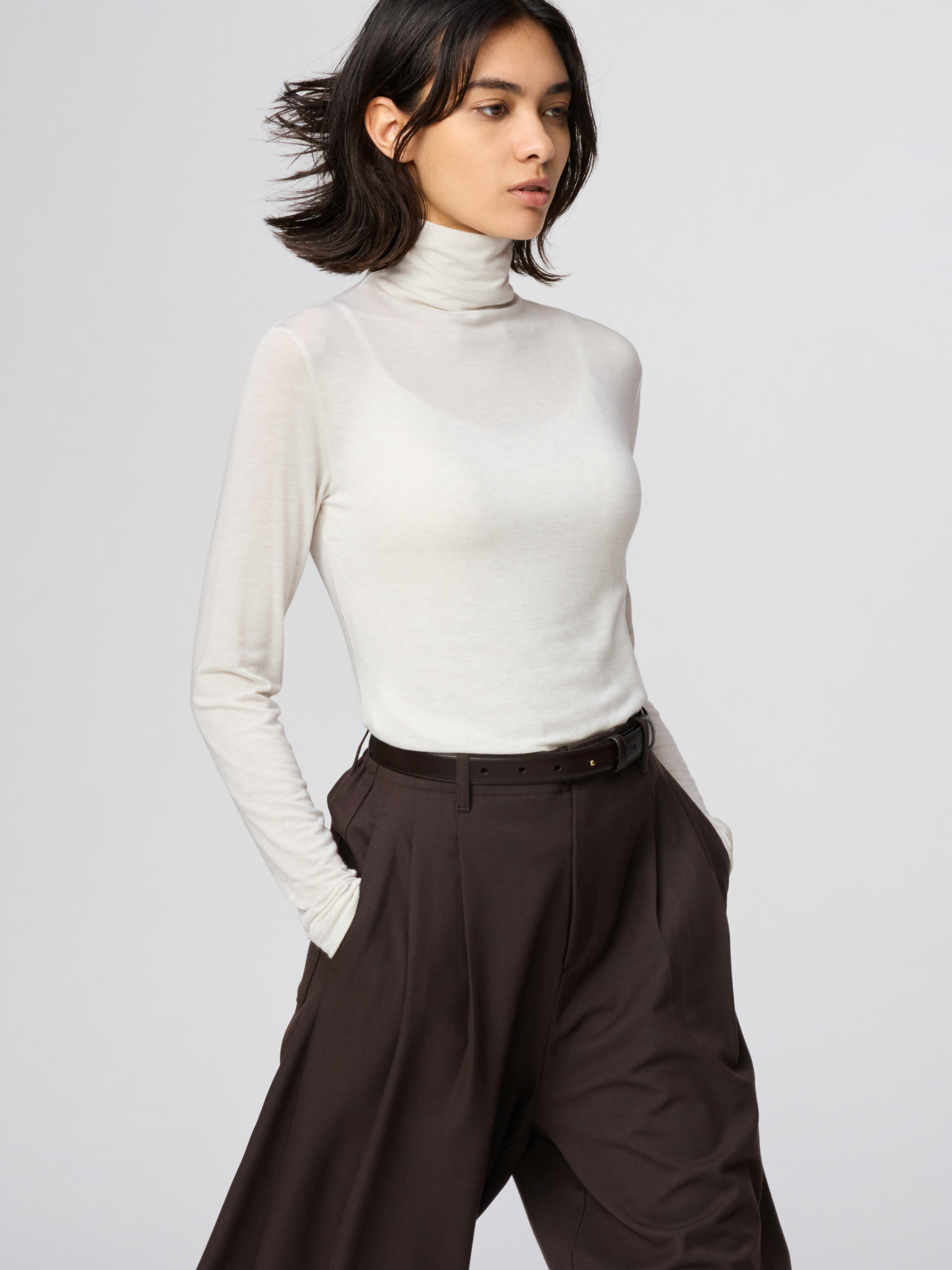 女裝 HEATTECH極暖 喀什米爾混紡高領T恤(長袖) (UNIQLO : C)