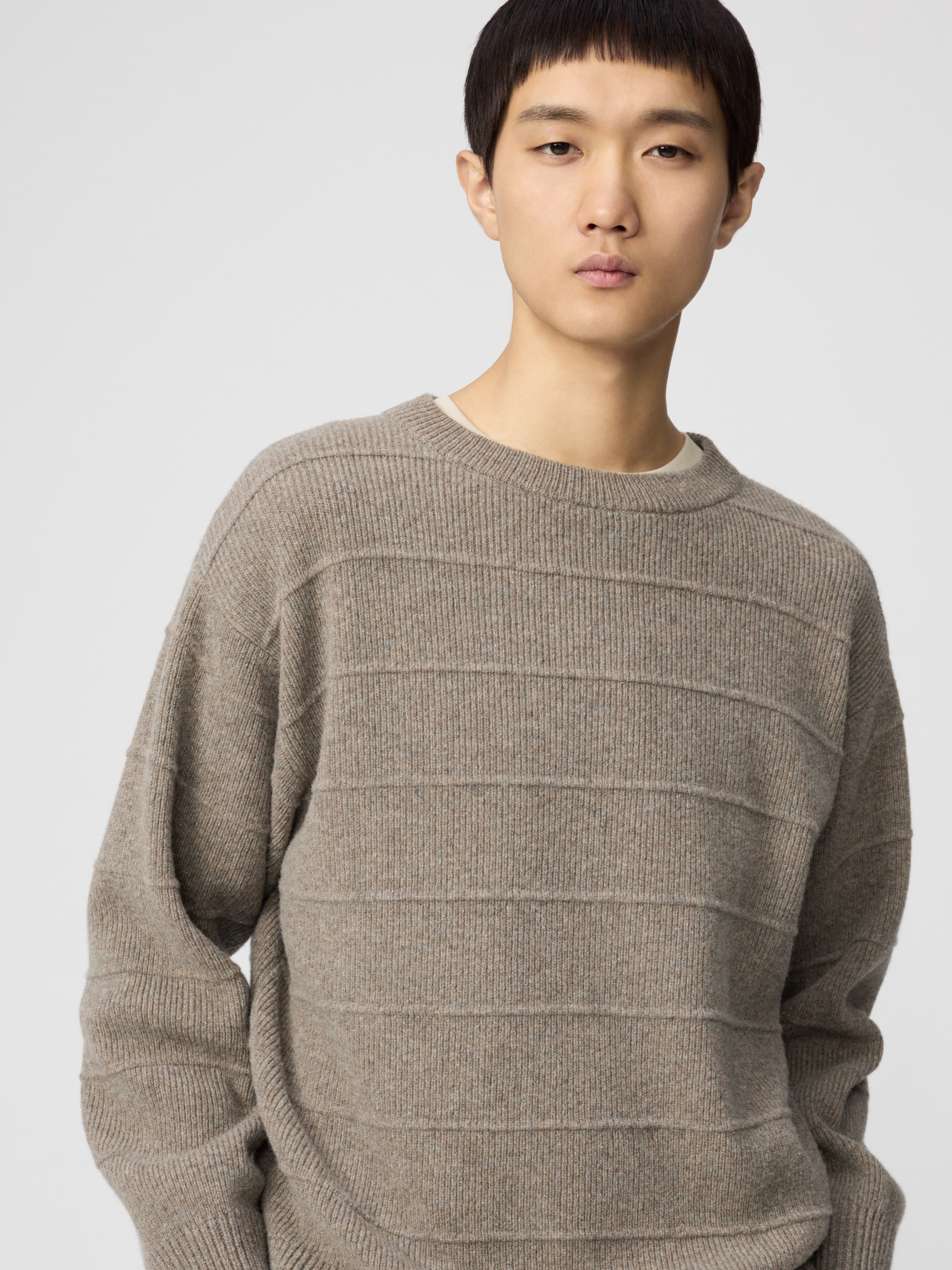 小羊毛圓領毛衣(長袖) (Uniqlo U)