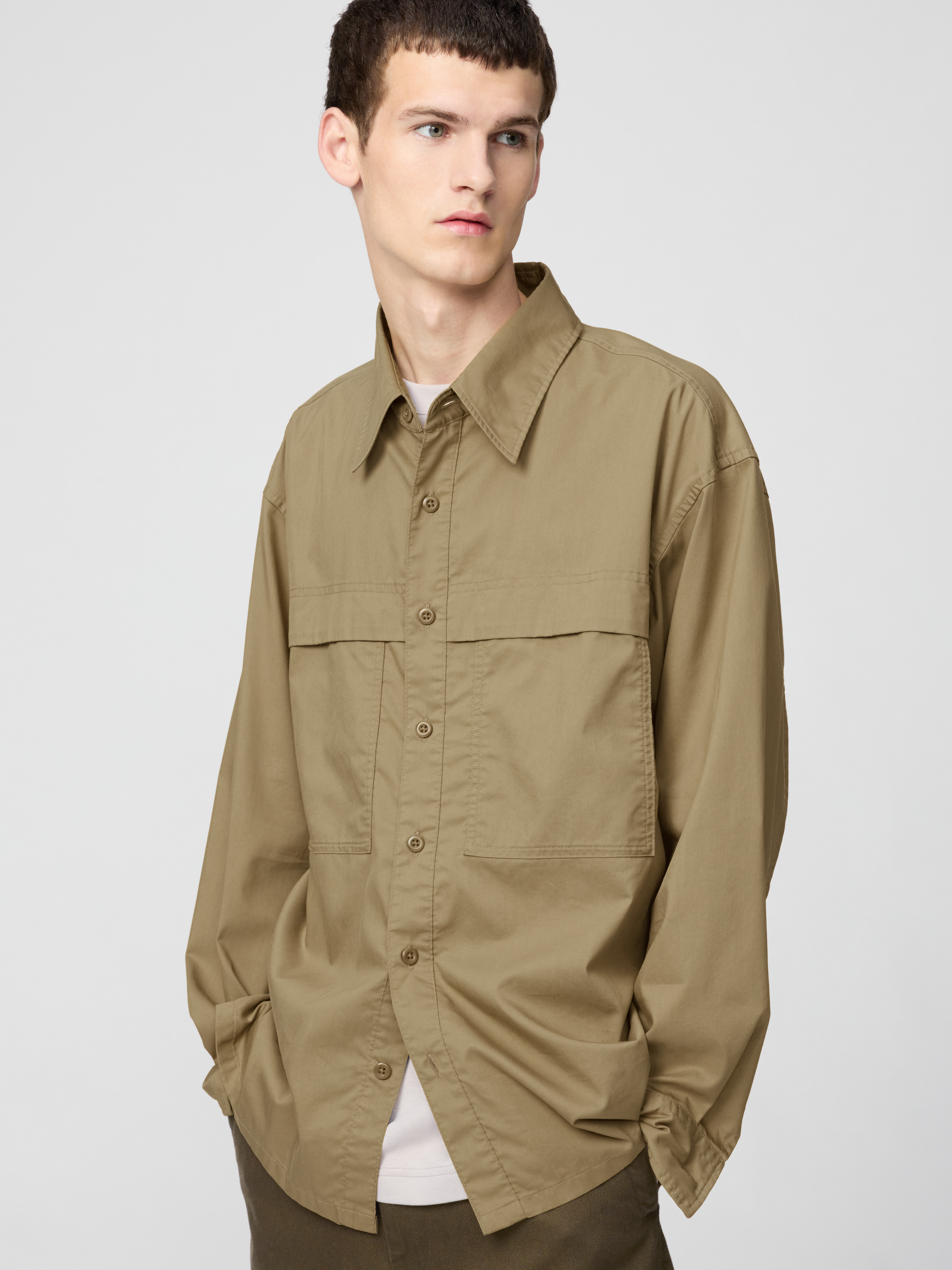 工裝寬版襯衫(長袖) (Uniqlo U)