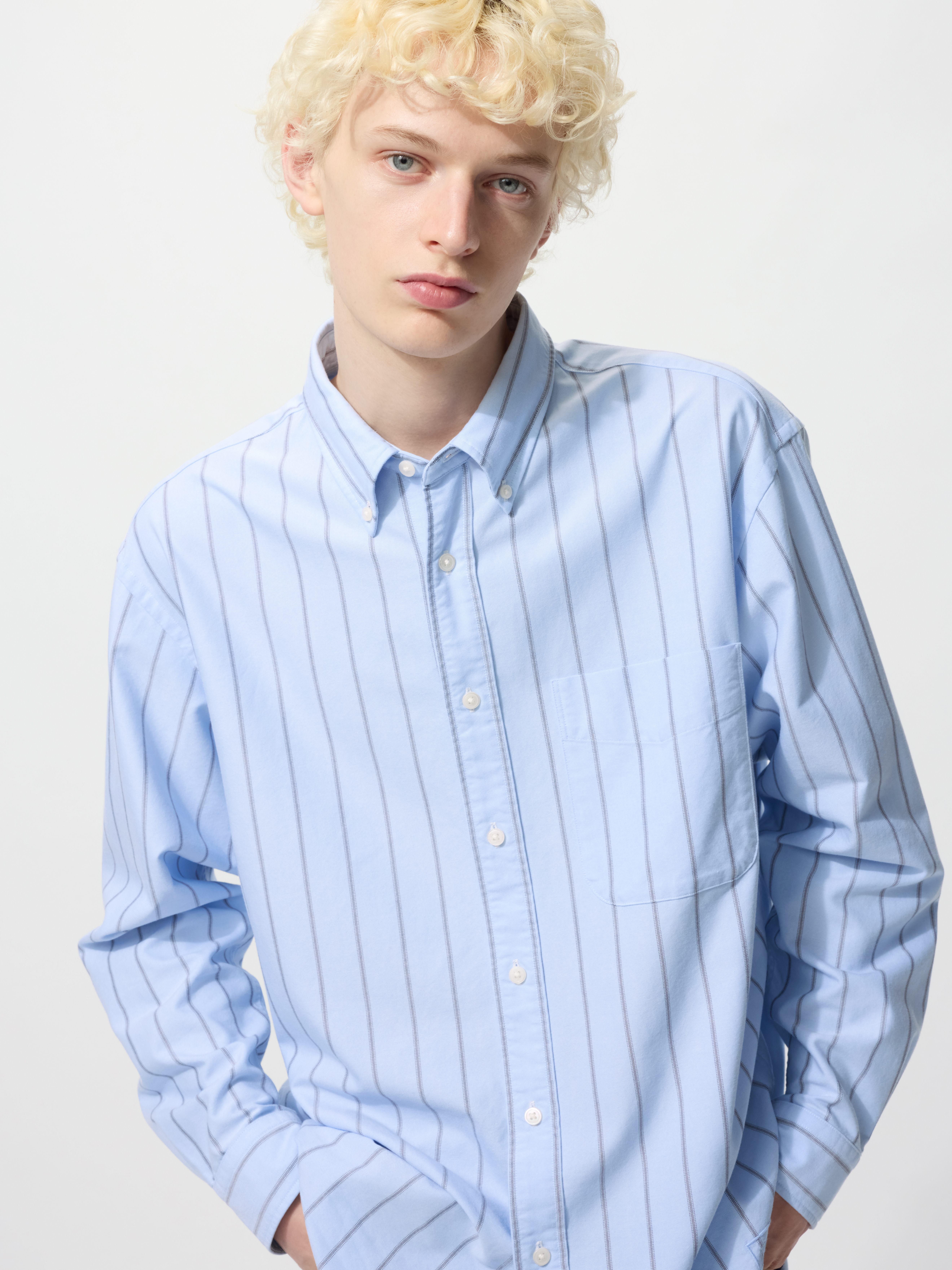 牛津寬版襯衫(長袖)(條紋) (UNIQLO and JW ANDERSON)