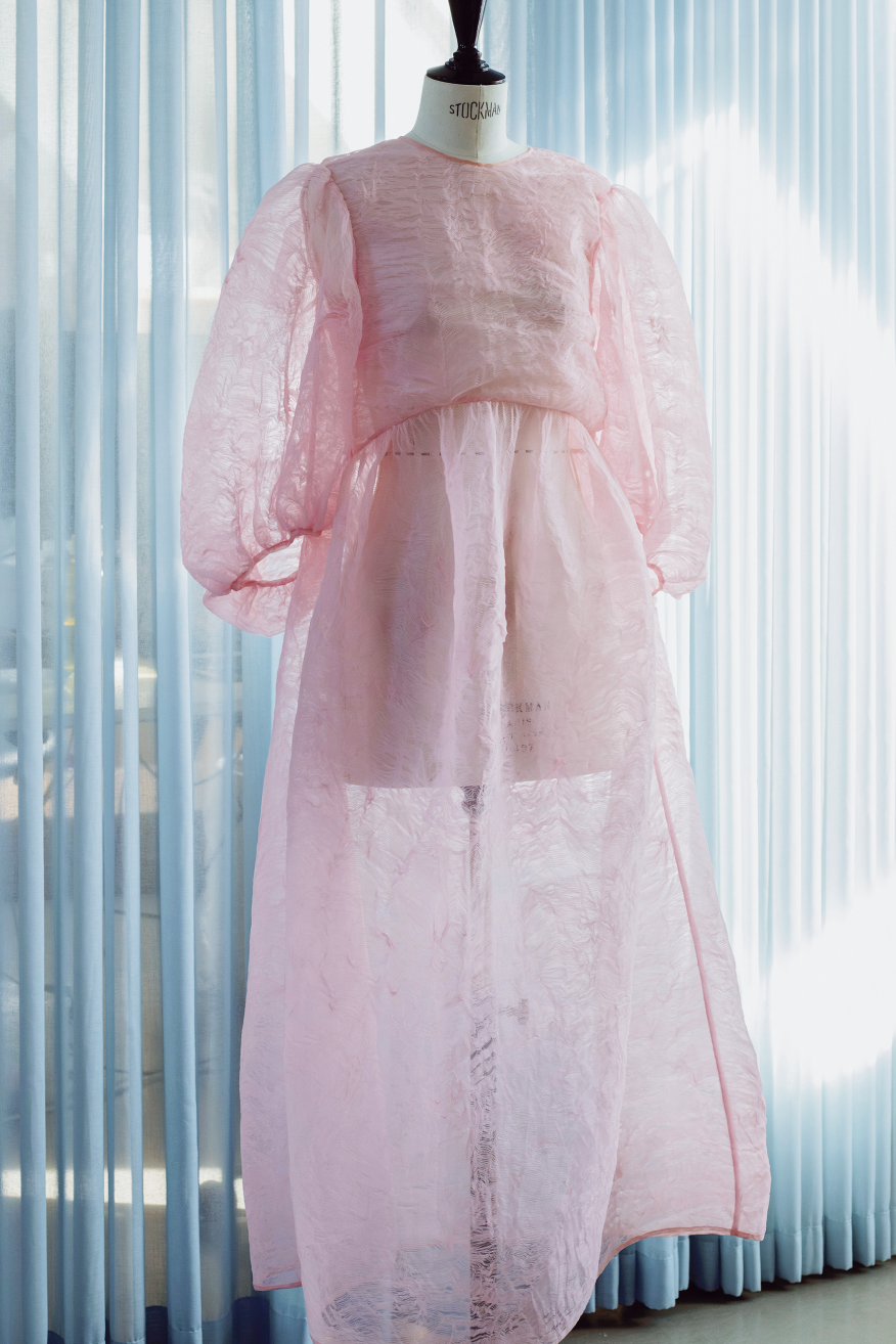 Pink see-through dress