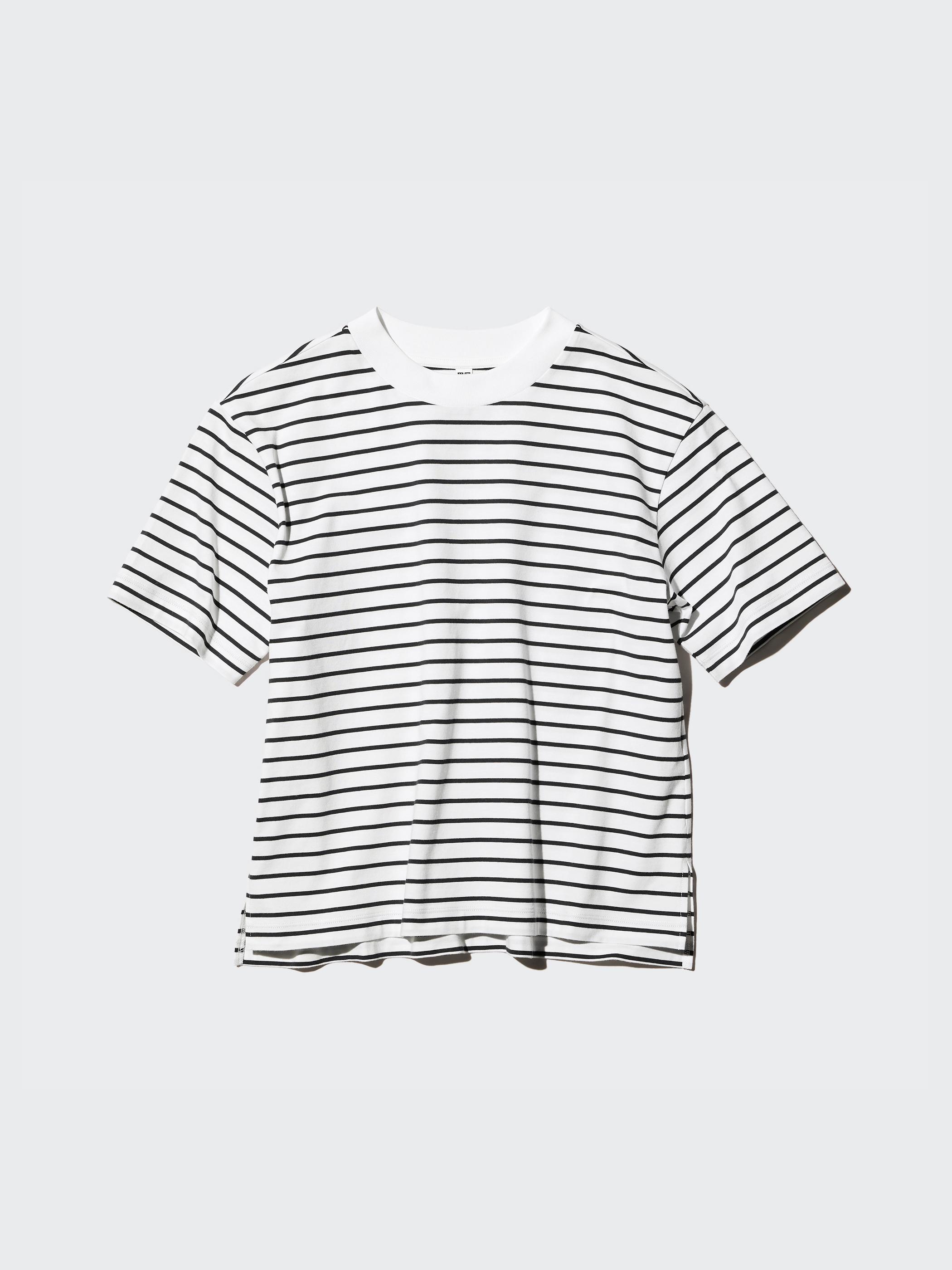 女裝 AIRism棉質條紋T恤(短袖)