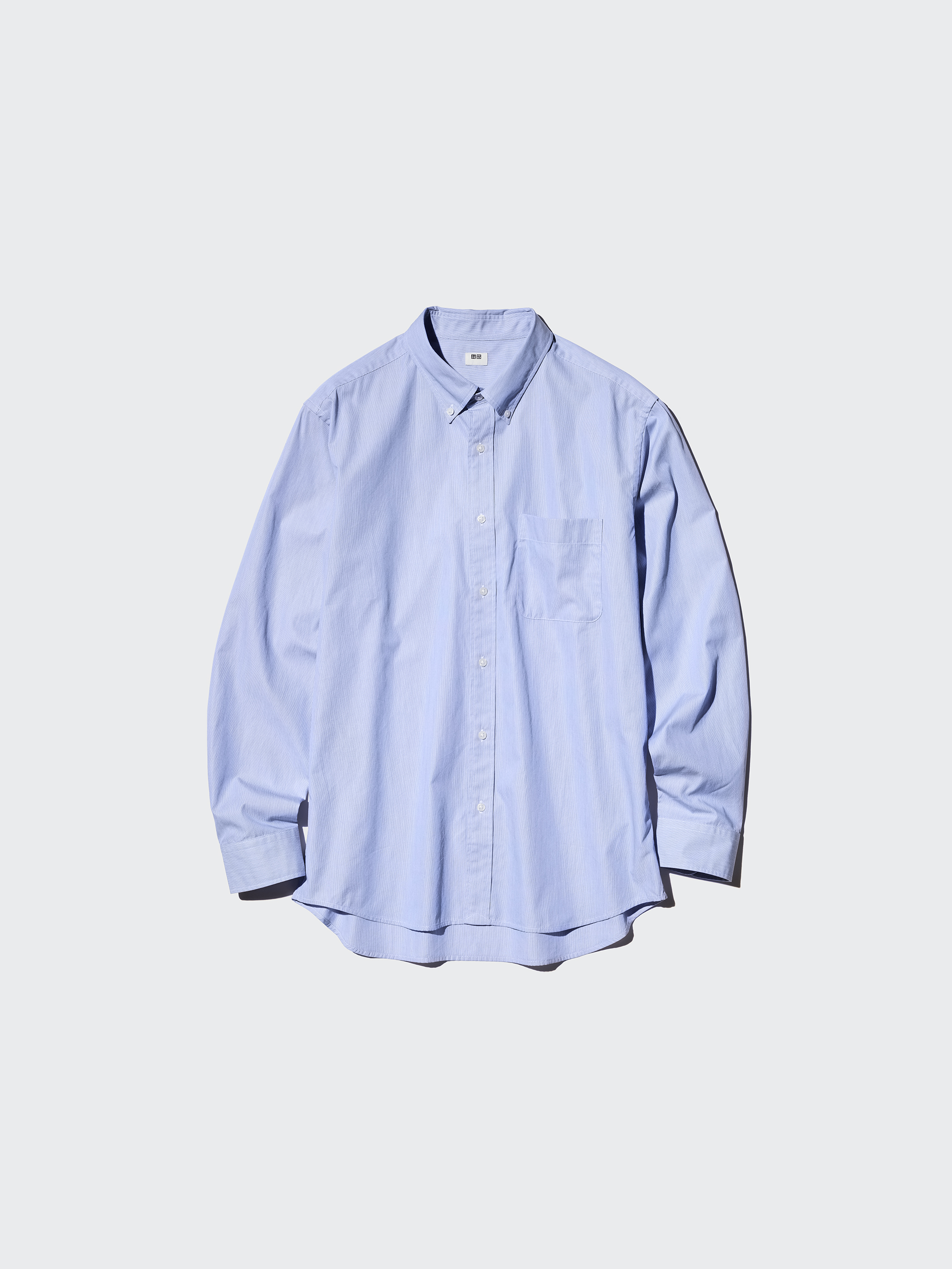 府綢襯衫(長袖)(鈕釦領)