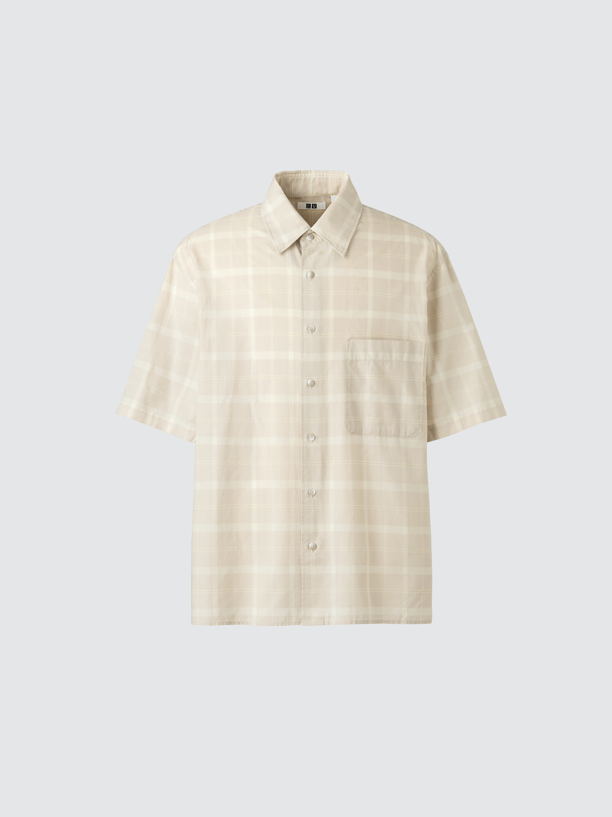寬版格紋襯衫(短袖) (Uniqlo U)