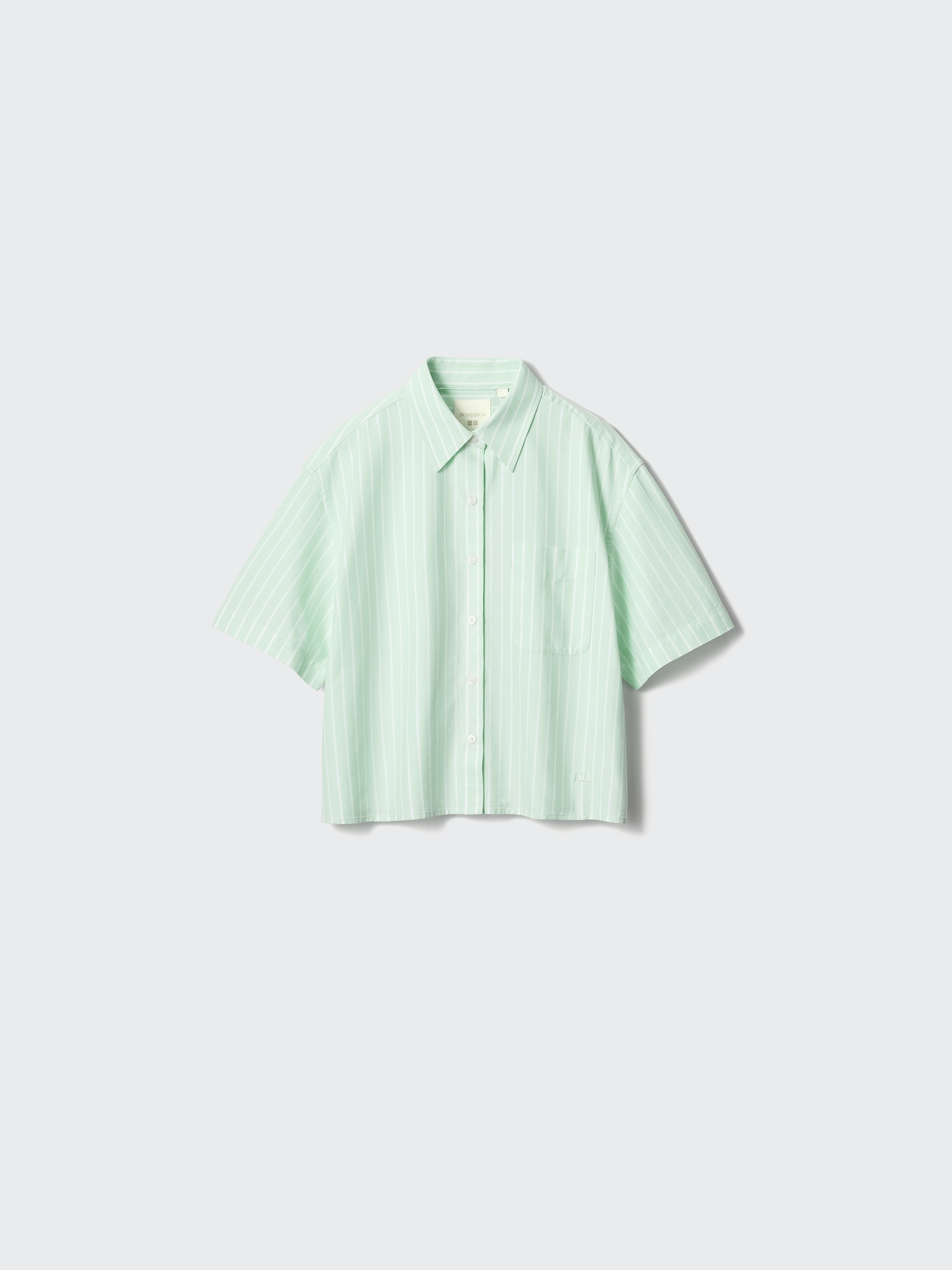 女裝 牛津條紋寬版襯衫(短袖) (UNIQLO and JW ANDERSON)