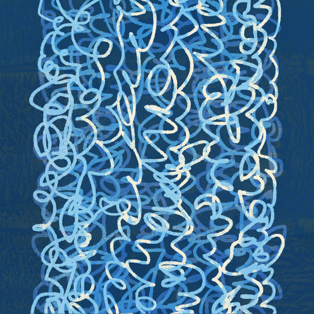 By subjecting these clusters of fibers to a heating step, the thread is shrunken and looped, creating an effect much like a perm. This not only generates elasticity and body, it also gives fabrics woven from the thread an intricately textured surface.