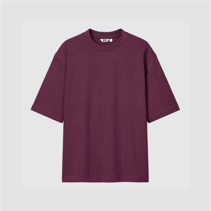 メンズ エアリズムコットンオーバーサイズTシャツ（5分袖）
