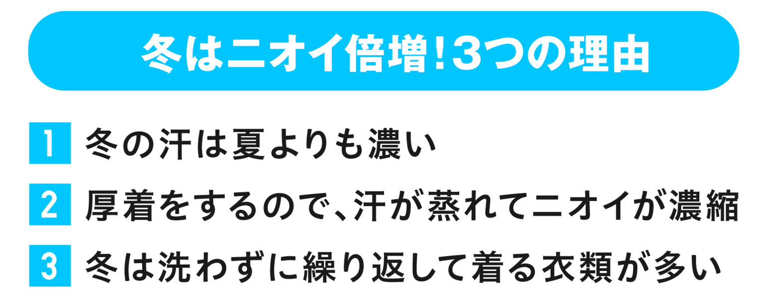 秋冬は汗の濃度が変わるためニオイにも要注意！