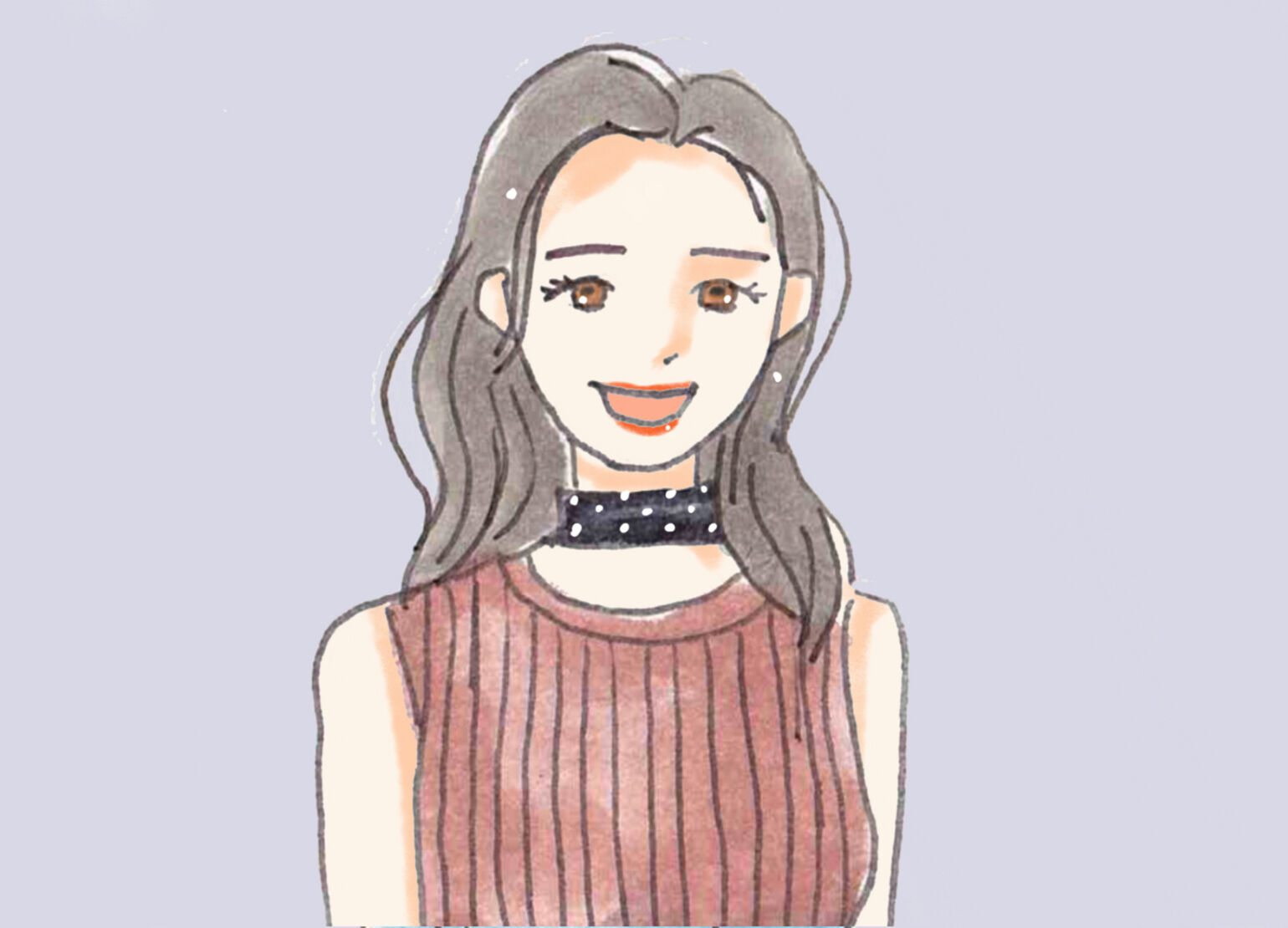 スカーフの後ろ巻きのイラスト