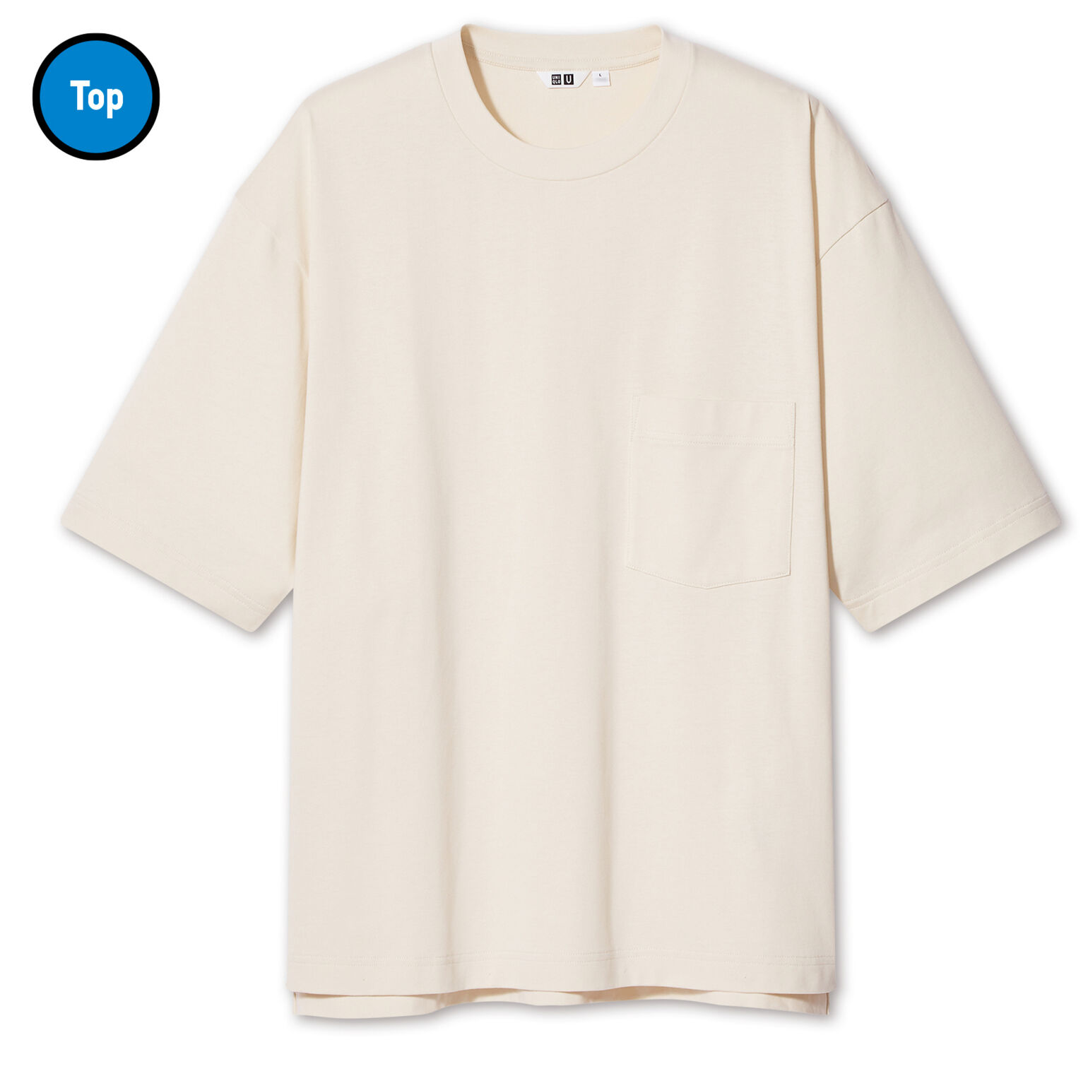 Top白のオーバーサイズクルーネックTシャツ