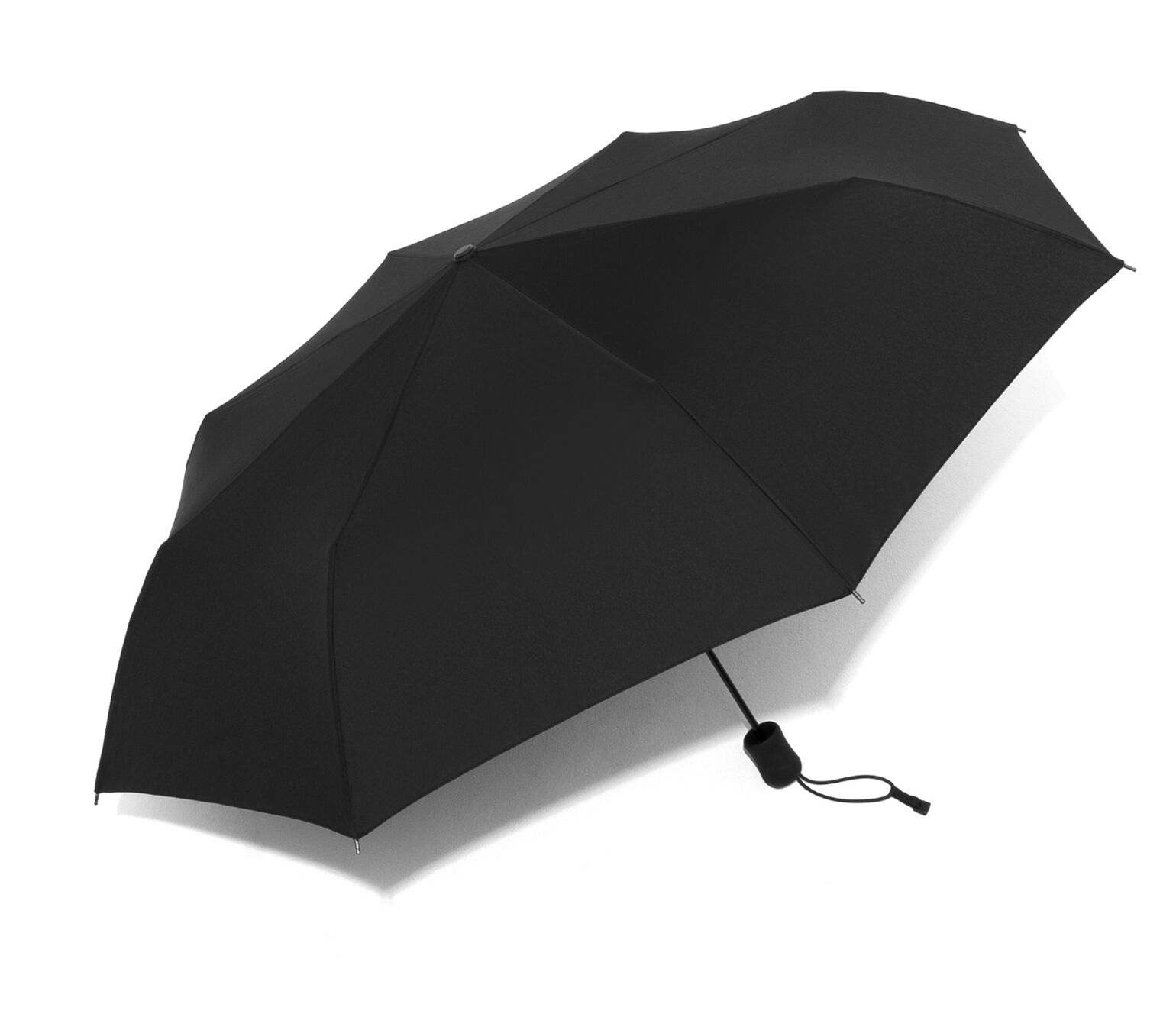 黒いウルトラライトUVカットコンパクトアンブレラを開いたところの画像
