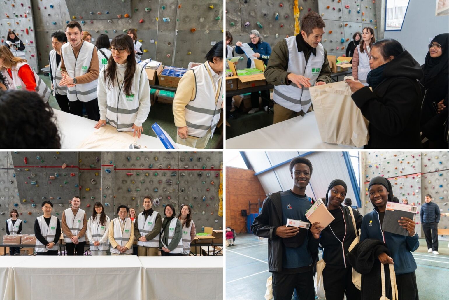 ユニクロスタッフからヒートテックやスイーツが配られました