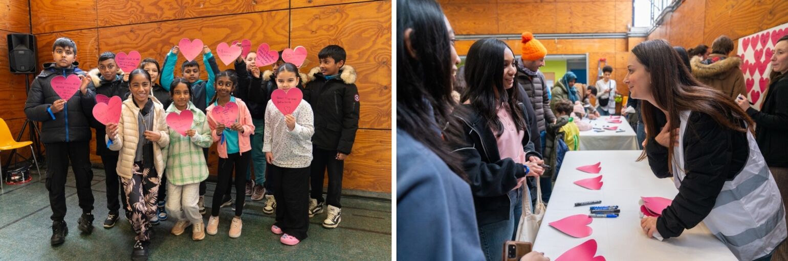 願いや希望をハートのメッセージにのせて