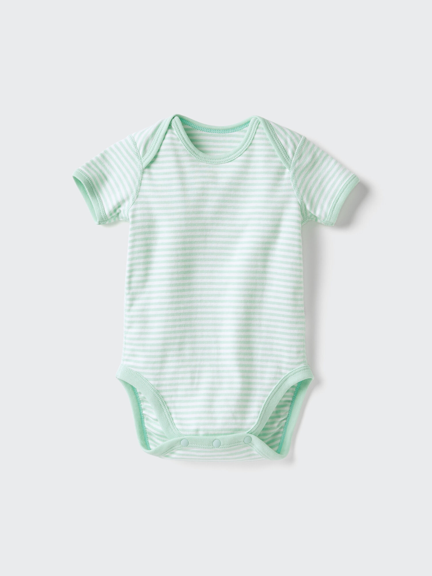 ボディスーツ青緑色ボーダー模様