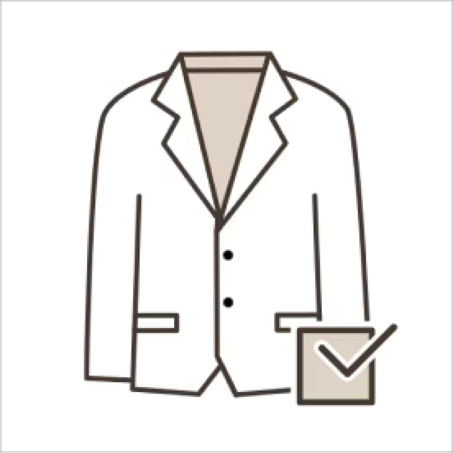 スーツの斜め前にチェックボックスが載っているイラスト画像