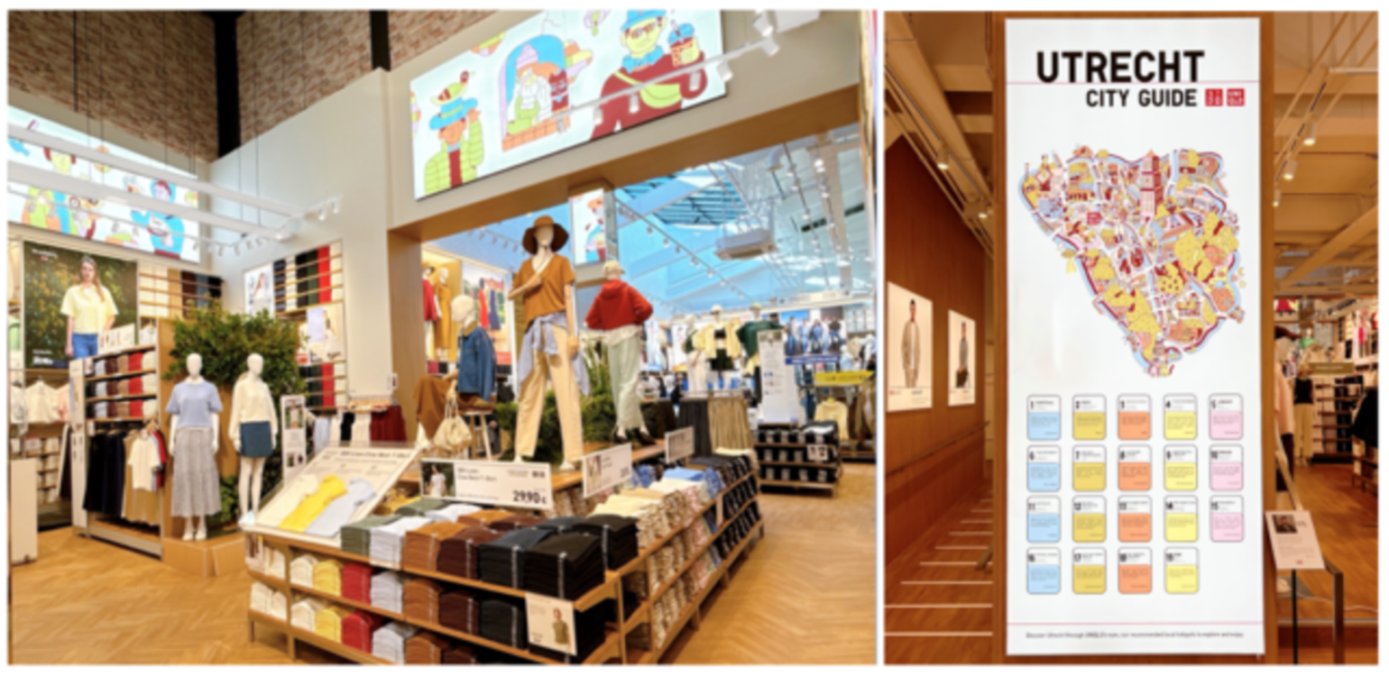 Philip Lindeman氏によるユトレヒトのシティガイドが店内に展示されている様子