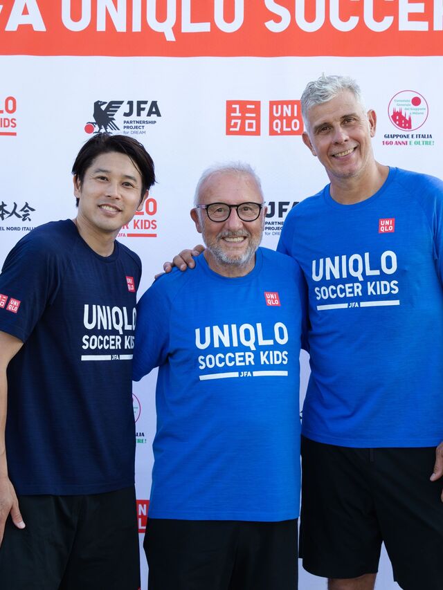 内田篤人さん、アルベルト・ザッケローニさん、フランチェスコ・トルドさんがミラノに集結　「JFA ユニクロサッカーキッズ in イタリア」開催！