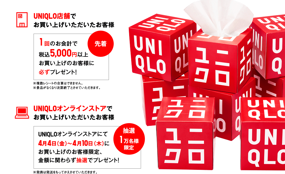 ユニクロ Uniqlo 30周年特別企画 Uniqloボックスティッシュプレゼント ユニクロ Uniqlo 30周年特別企画 Uniqloボックスティッシュプレゼント