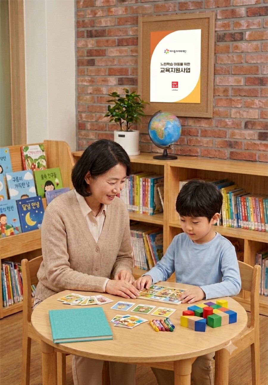 [사진자료1] 유니클로, 아이들과미래재단과 함께 취약계층 느린학습 아동 100명 대상 종합심리검사 무상 지원 (이해를 돕기 위해 AI로 생성한 이미지).jpg