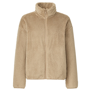 MEN FLUFFY FLEECE ZIPPED JACKET