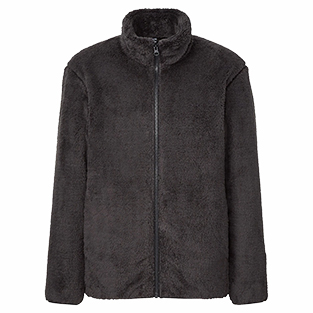 MEN FLUFFY FLEECE ZIPPED JACKET