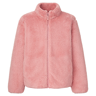 MEN FLUFFY FLEECE ZIPPED JACKET