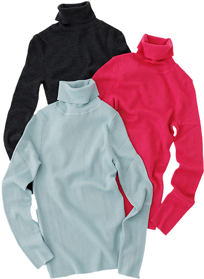 Extra Fine Merino Ribbed Turtleneck Sweater