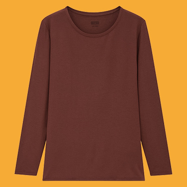 WOMEN HEATTECH Crew Neck Long Sleeve T-Shirt