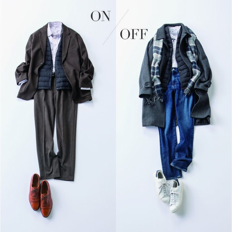 冬のメンズコーデはON/OFFで着回せるウルトラライトダウンベストがおすすめ