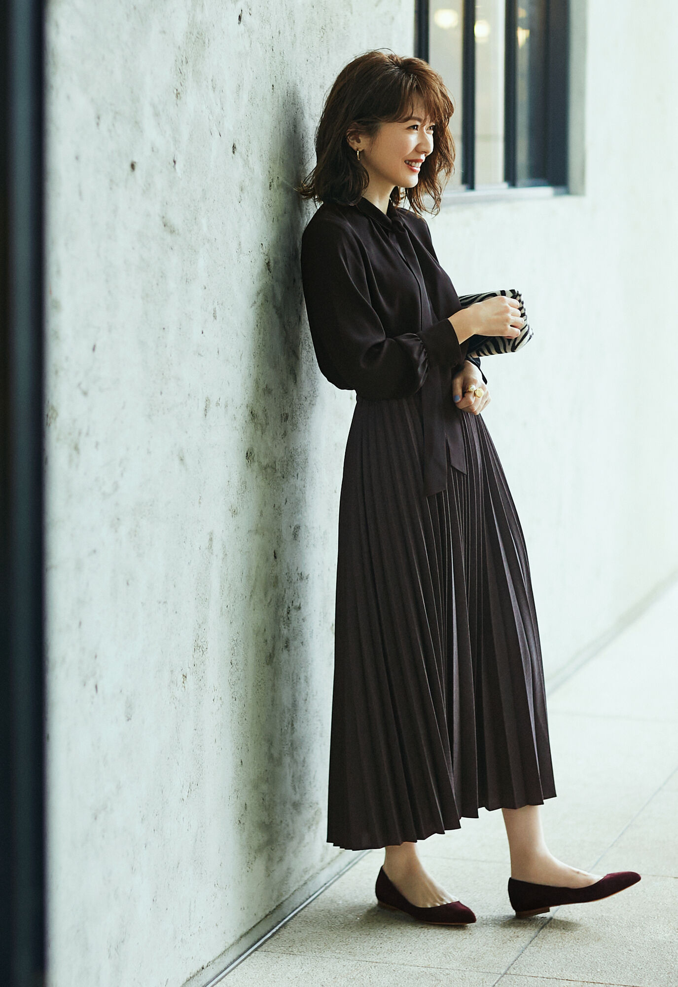 ジョーゼットボウタイブラウス（長袖）