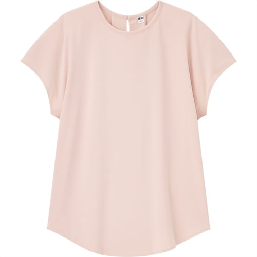 CREPE JERSEY CREW NECK FRENCH SLEEVE T-SHIRT