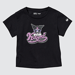 GIRLS SANRIO Characters: Kuromi & My Melody Cropped Short Sleeve UT (Short Sleeve Graphic T-Shirt)