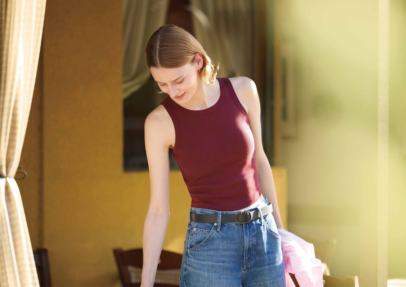 เสื้อกล้ามมีบราในตัวสำหรับผู้หญิง ใส่สบาย กระชับ ไม่อึดอัด