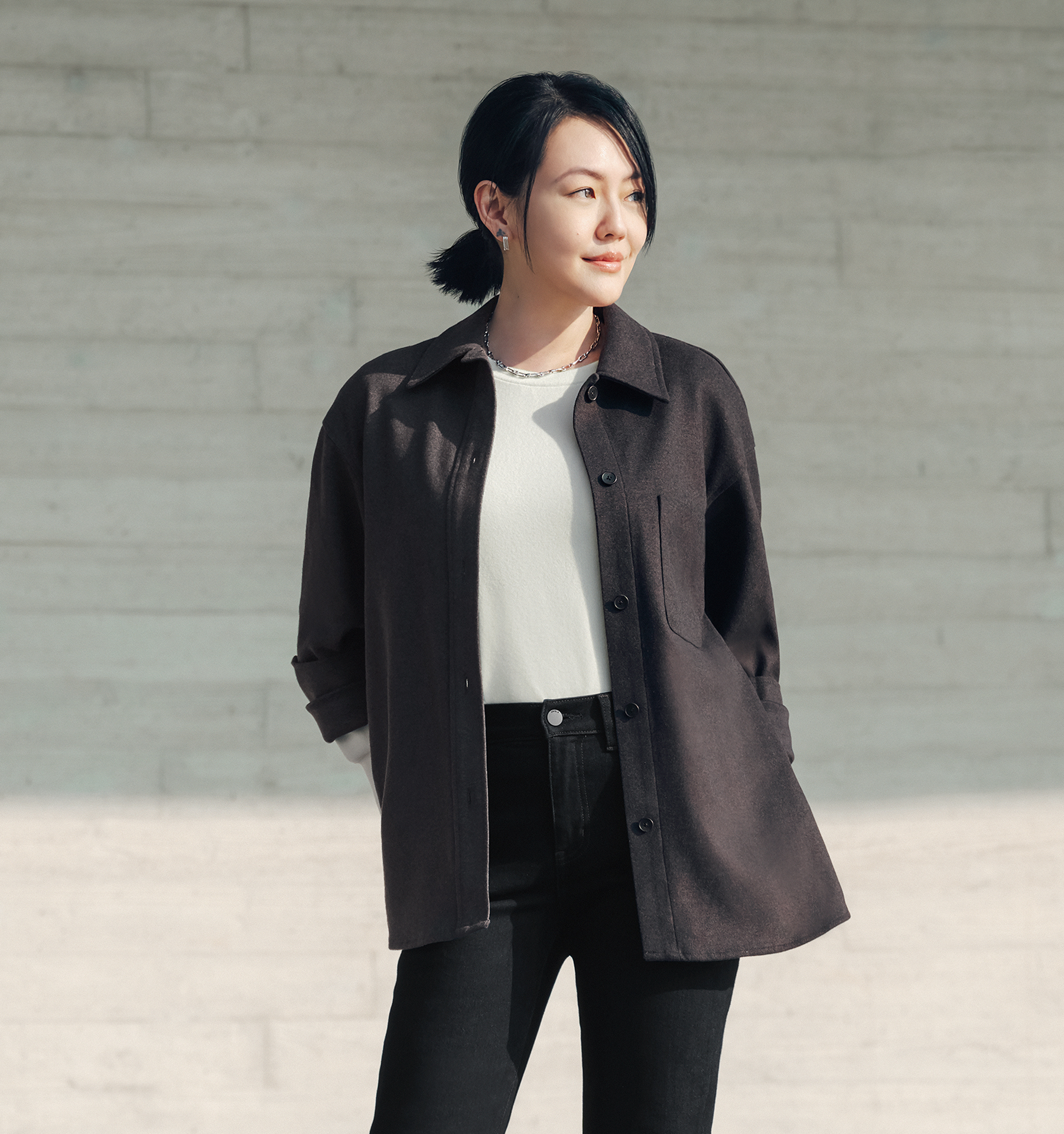 女裝磨毛襯衫式外套