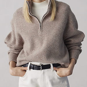 男裝 柔軟半開襟針織衫 (長袖) 